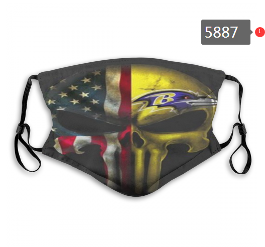2020 NFL Baltimore Ravens #2 Dust mask with filter->nfl dust mask->Sports Accessory